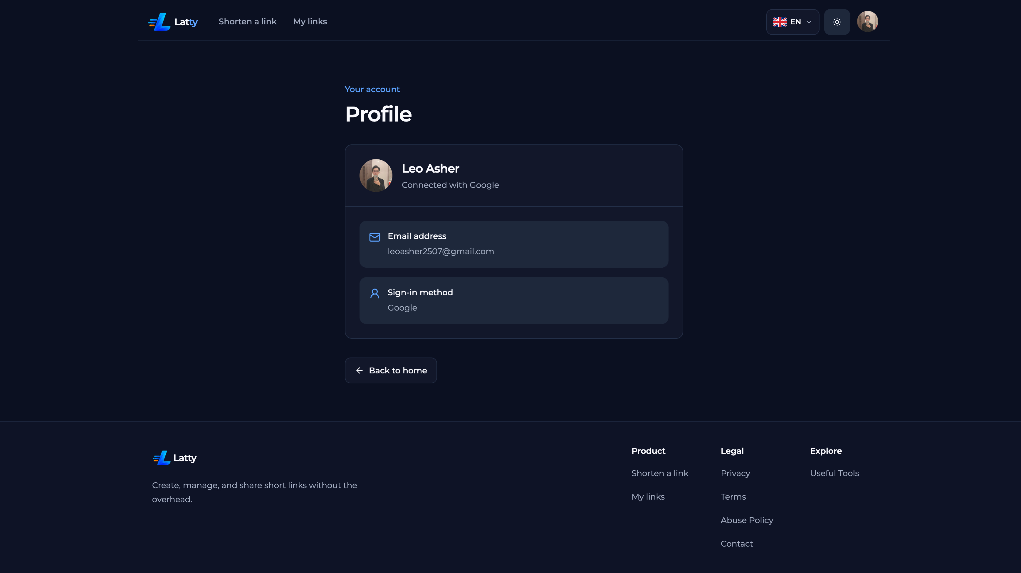 Latty profile page