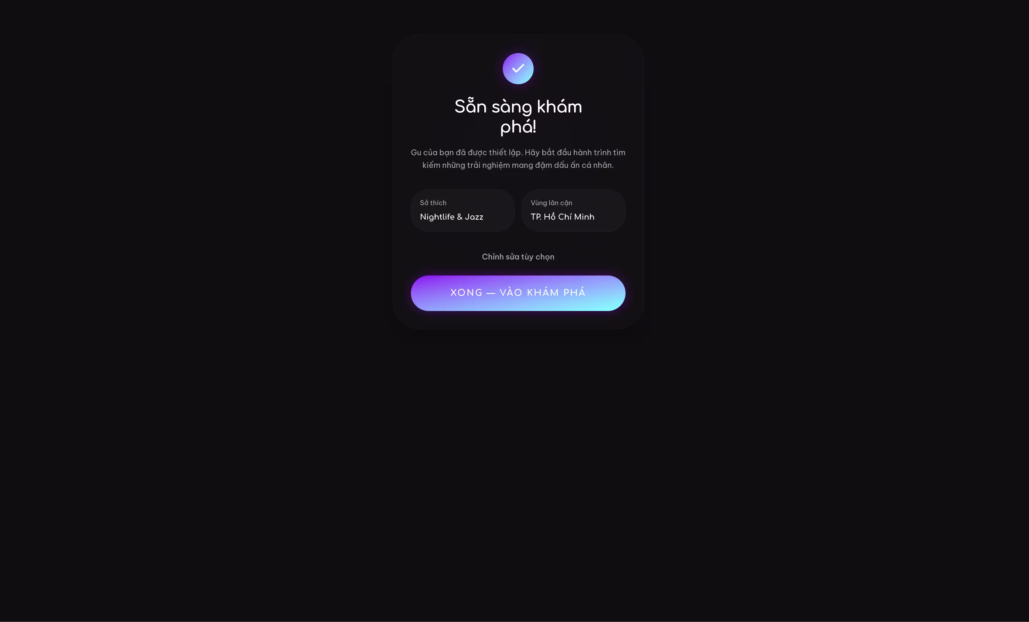 Vibe Going application screen 03